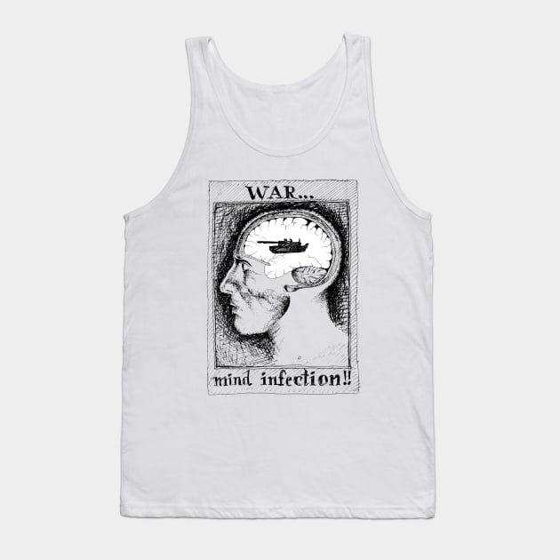 Anti War Man Portrait Drawing Anatomy Tank Top by Inogitna Designs